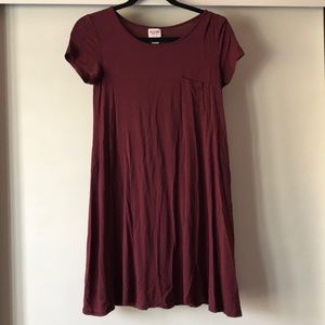 Burgundy T-shirt dress